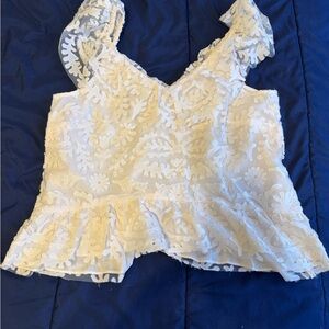 Anthropologie White Lace Blouse